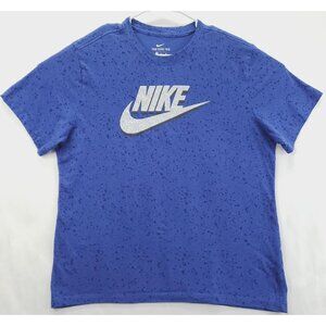 Nike T-Shirt Mens Mens XL Blue Elephant Print Swoosh Cotton Crew Neck Pullover